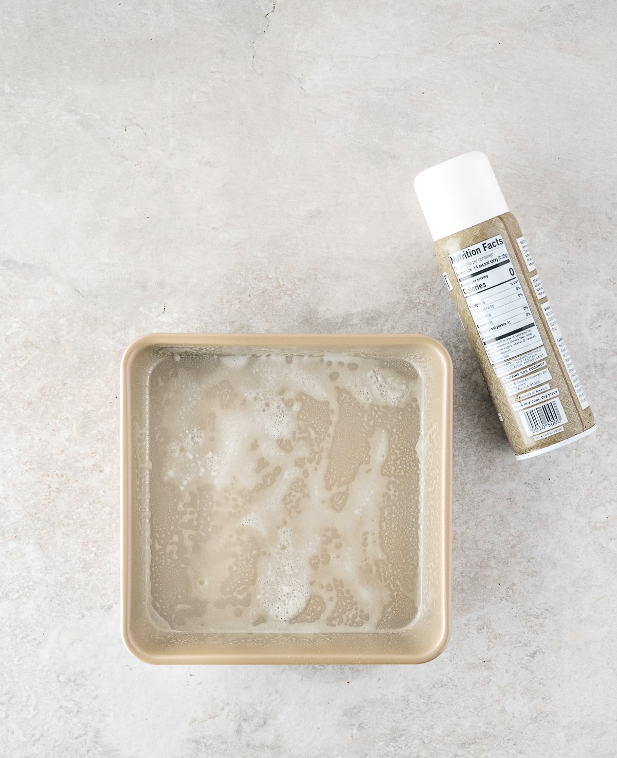 spray the baking pan with cooking spray