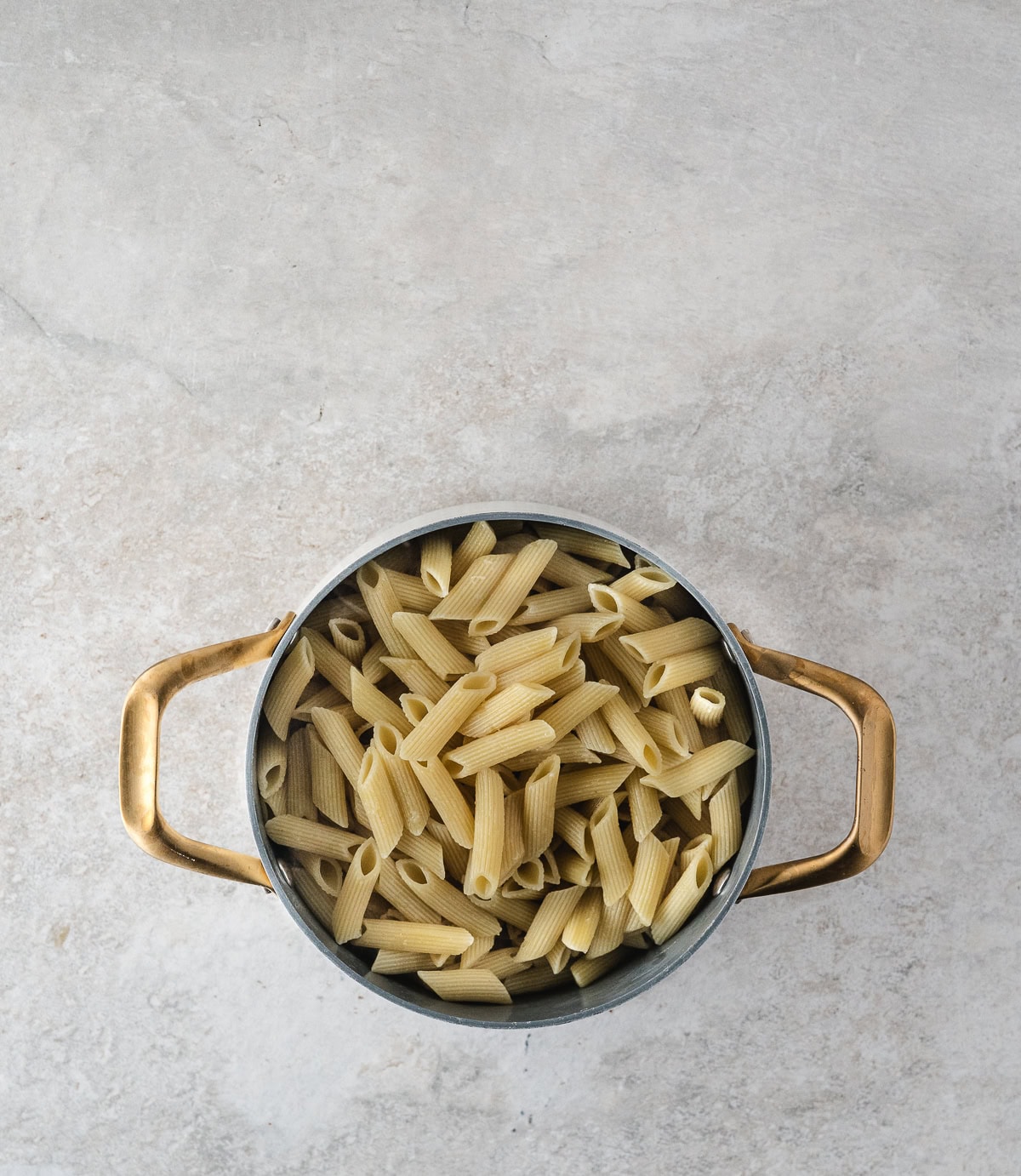 cooked pasta in a large pot