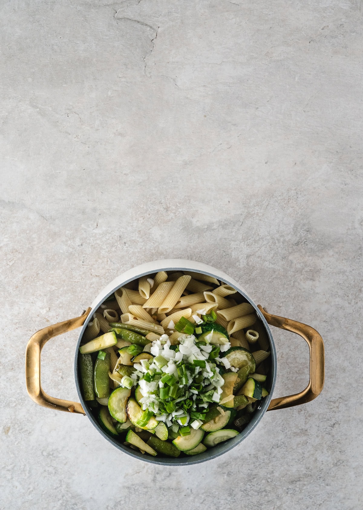 add the green onions to the pot
