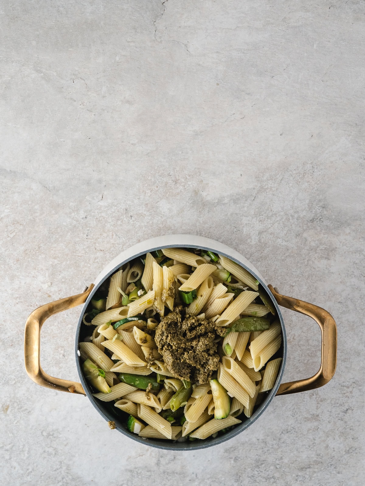 add the pesto to the pot