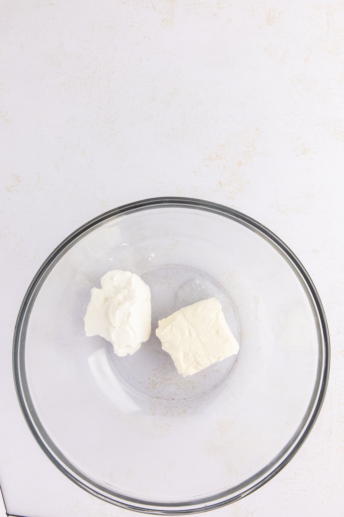 add the sour cream and cream cheese to a medium bowl