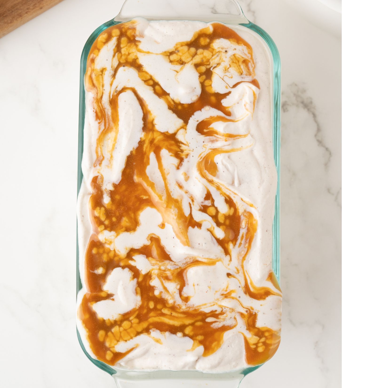 Apple Pie Ice Cream all created and mixed ready to go into the freezer to be ingdulged