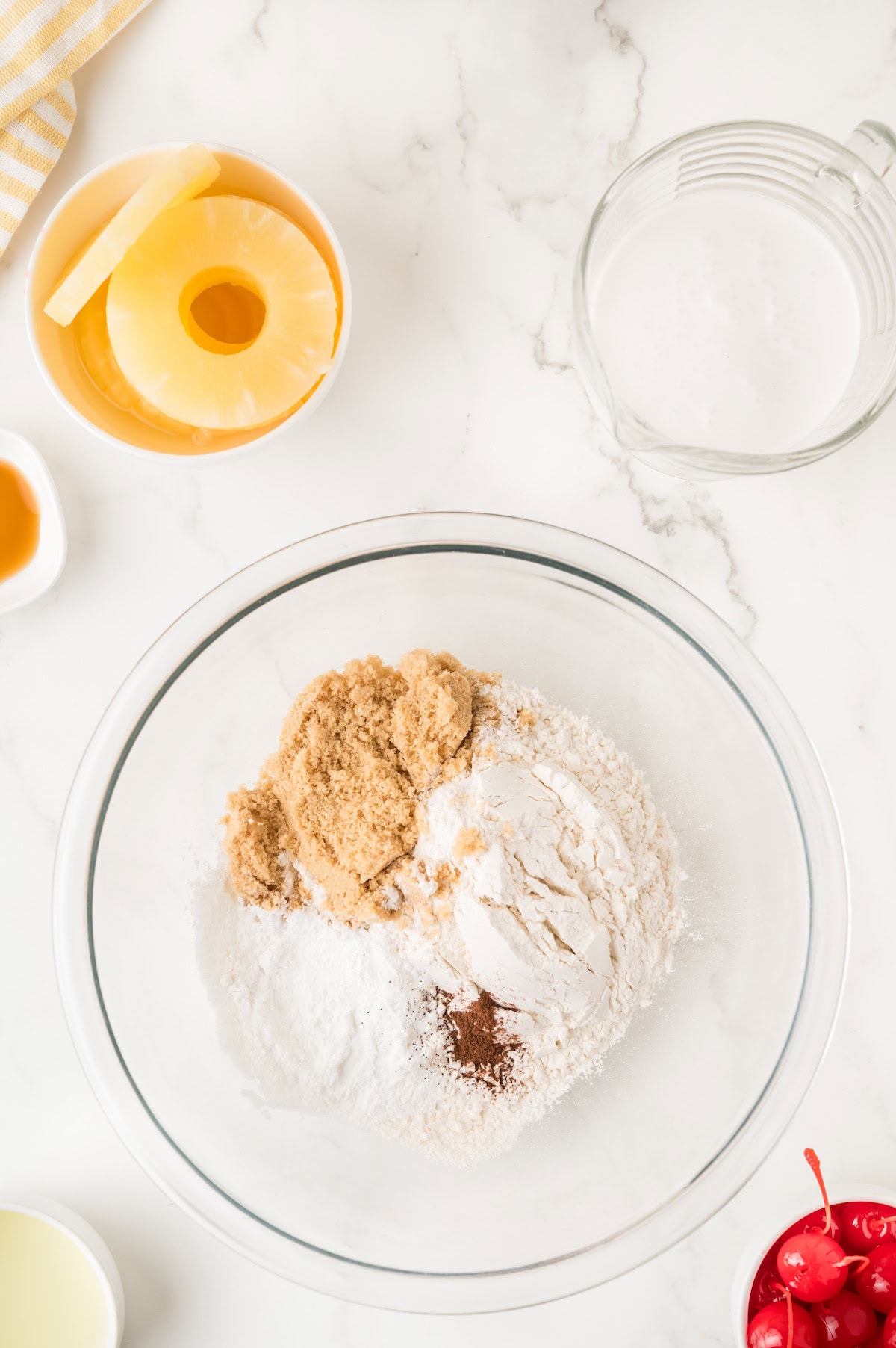 mix the dry ingredients in a large bowl