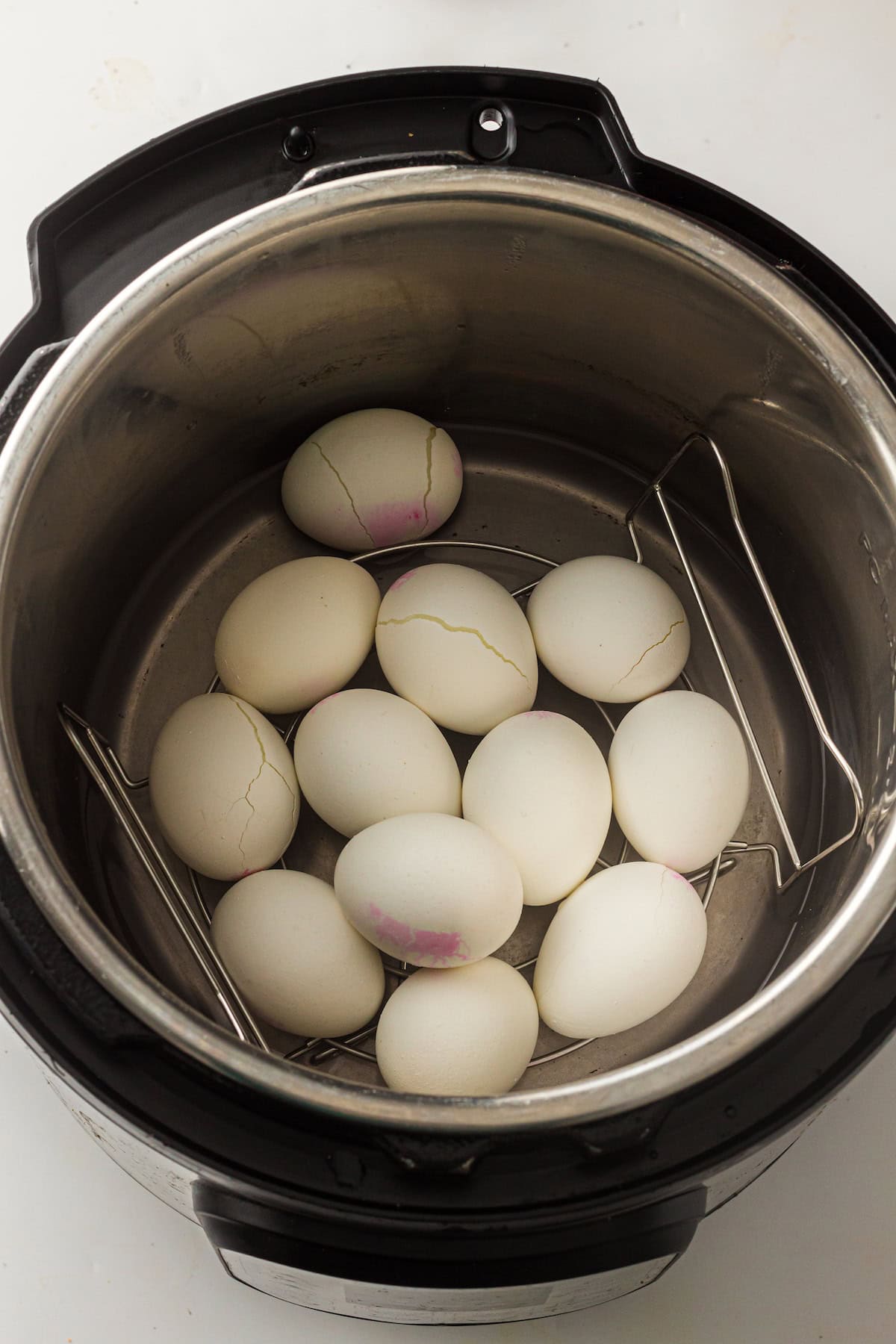 hard boiled eggs in the Instant Pot right after pressure cooking