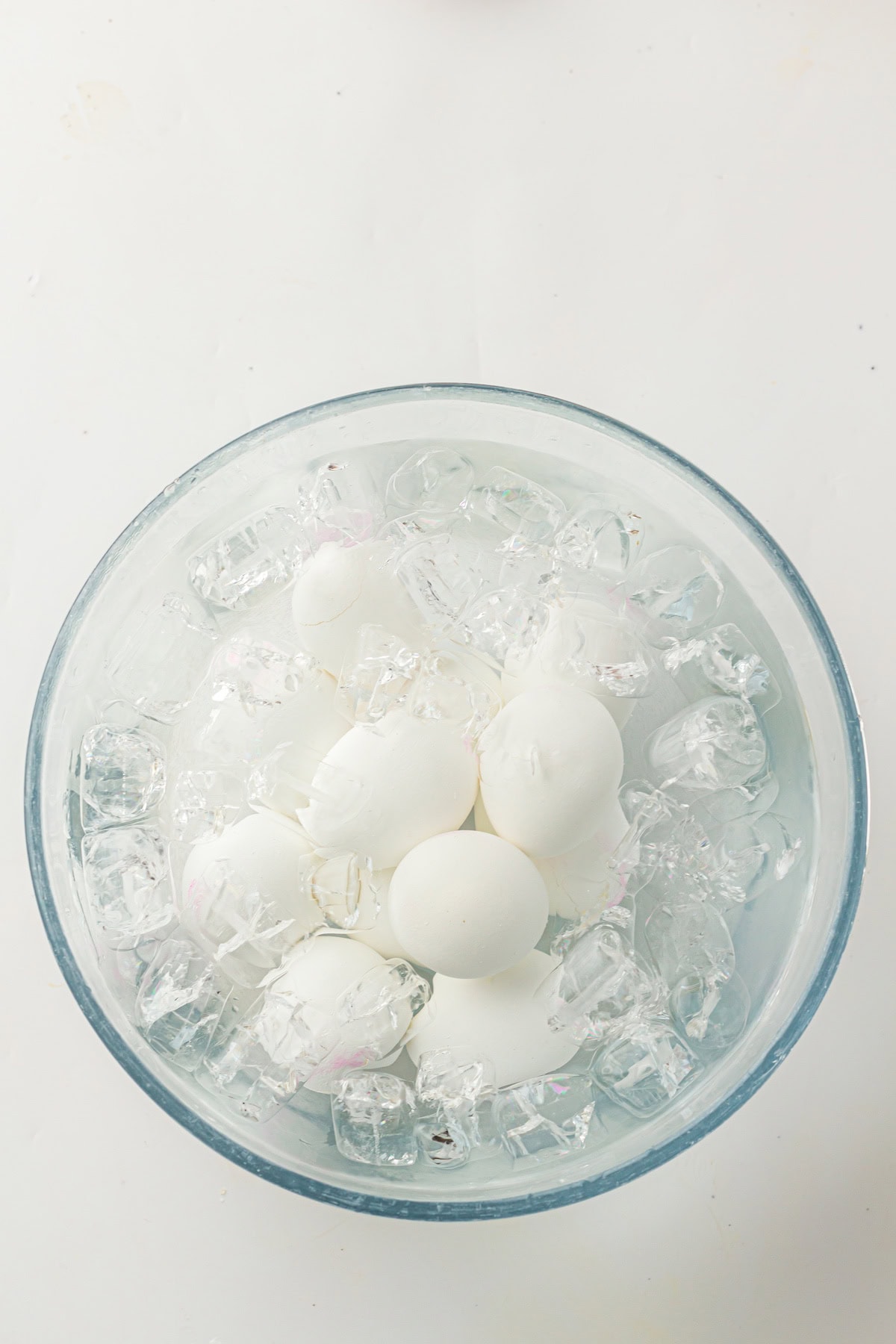 Instant Pot hard boiled eggs in an ice bath