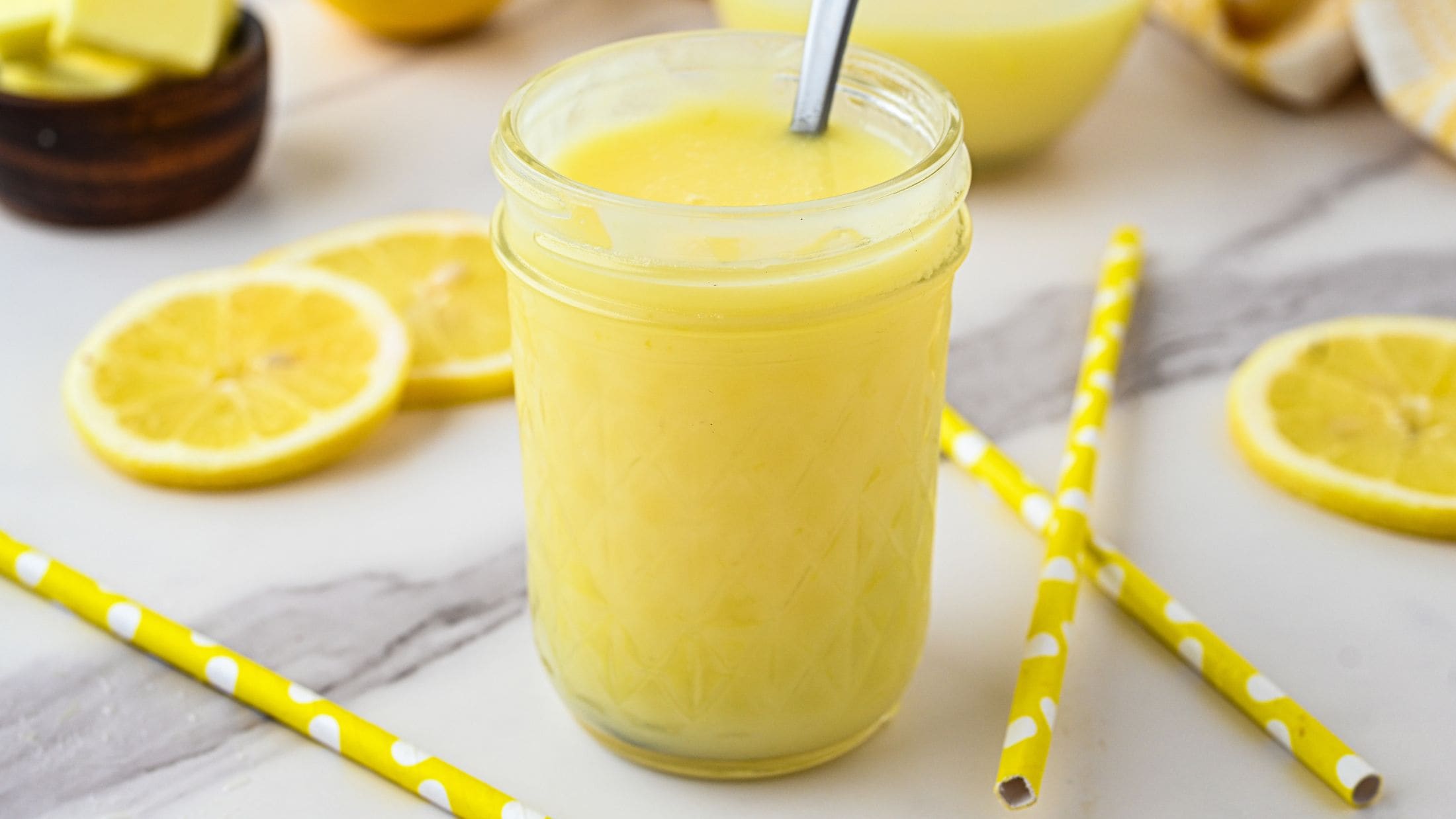 Lemon Syrup all cooked and ready to be enjoyed, placed in a jar to be stored