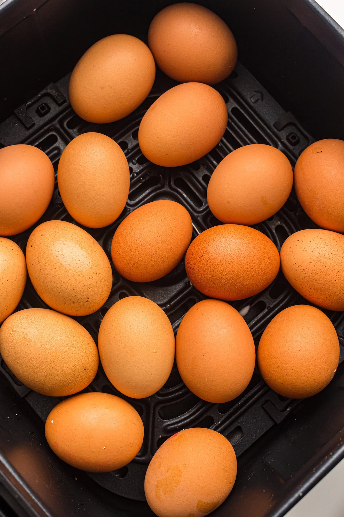 many raw eggs in the air fryer basket