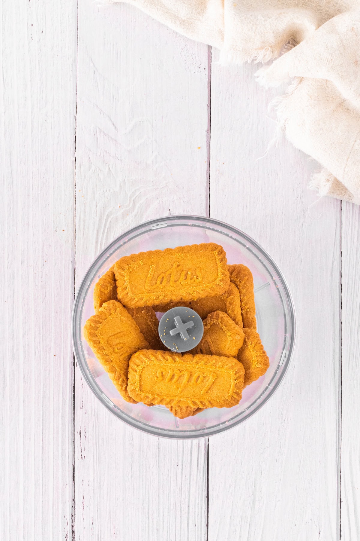 place the entire package of Biscoff cookies in the food processor