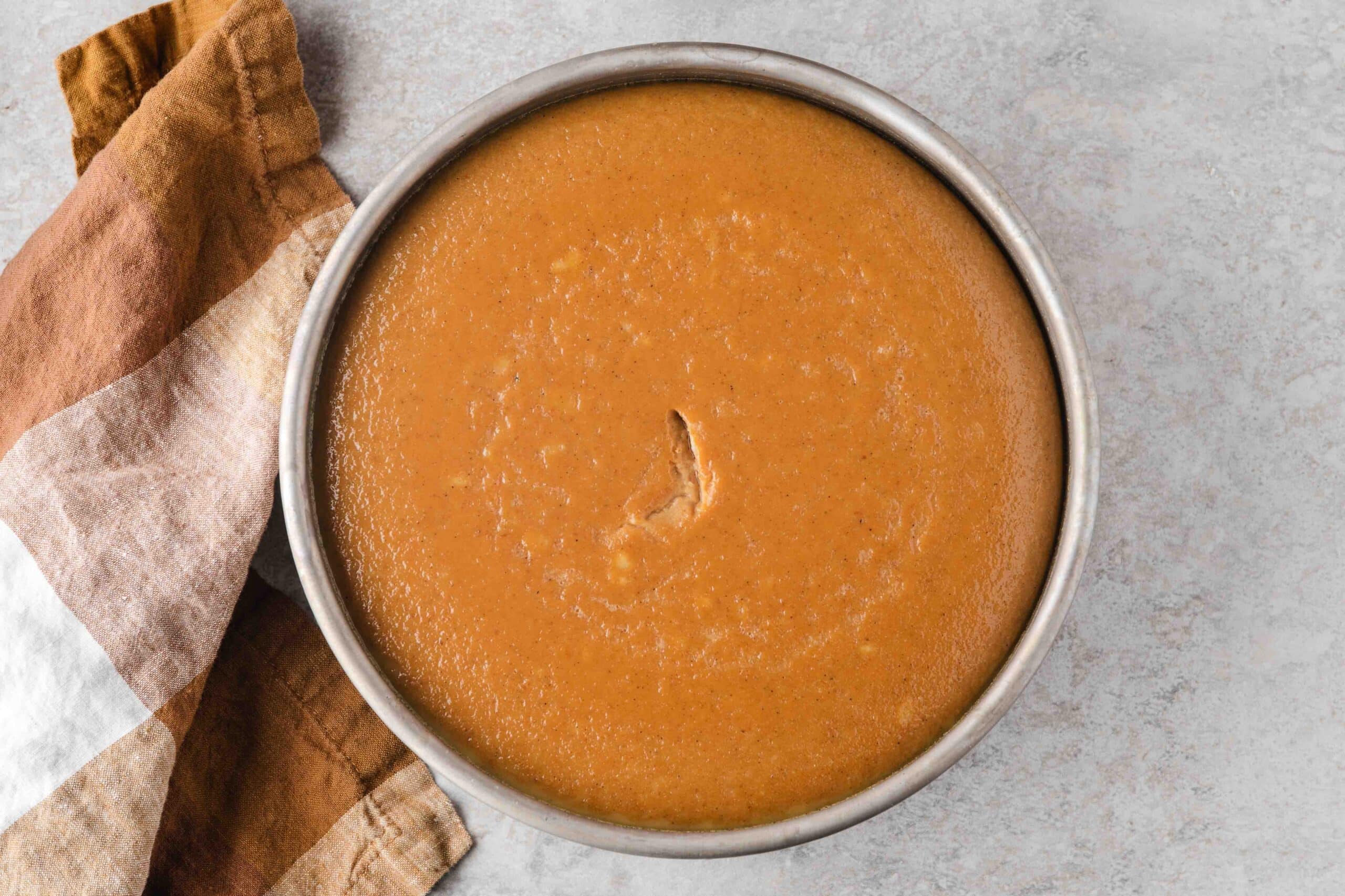 Flan baked in a water bath all completed and ready to be cooled