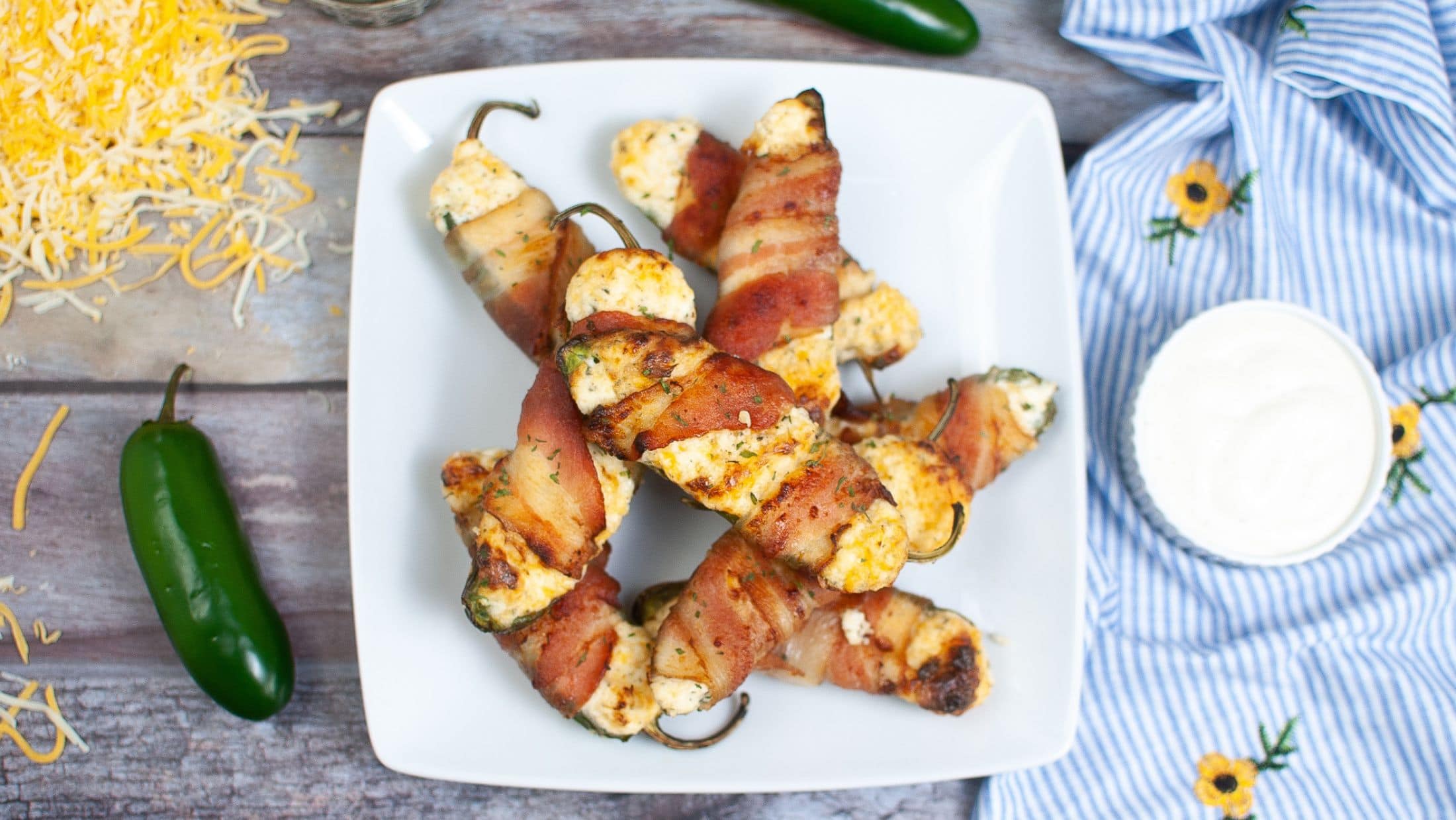 Jalapeno pepper poppers are all air fried and plated