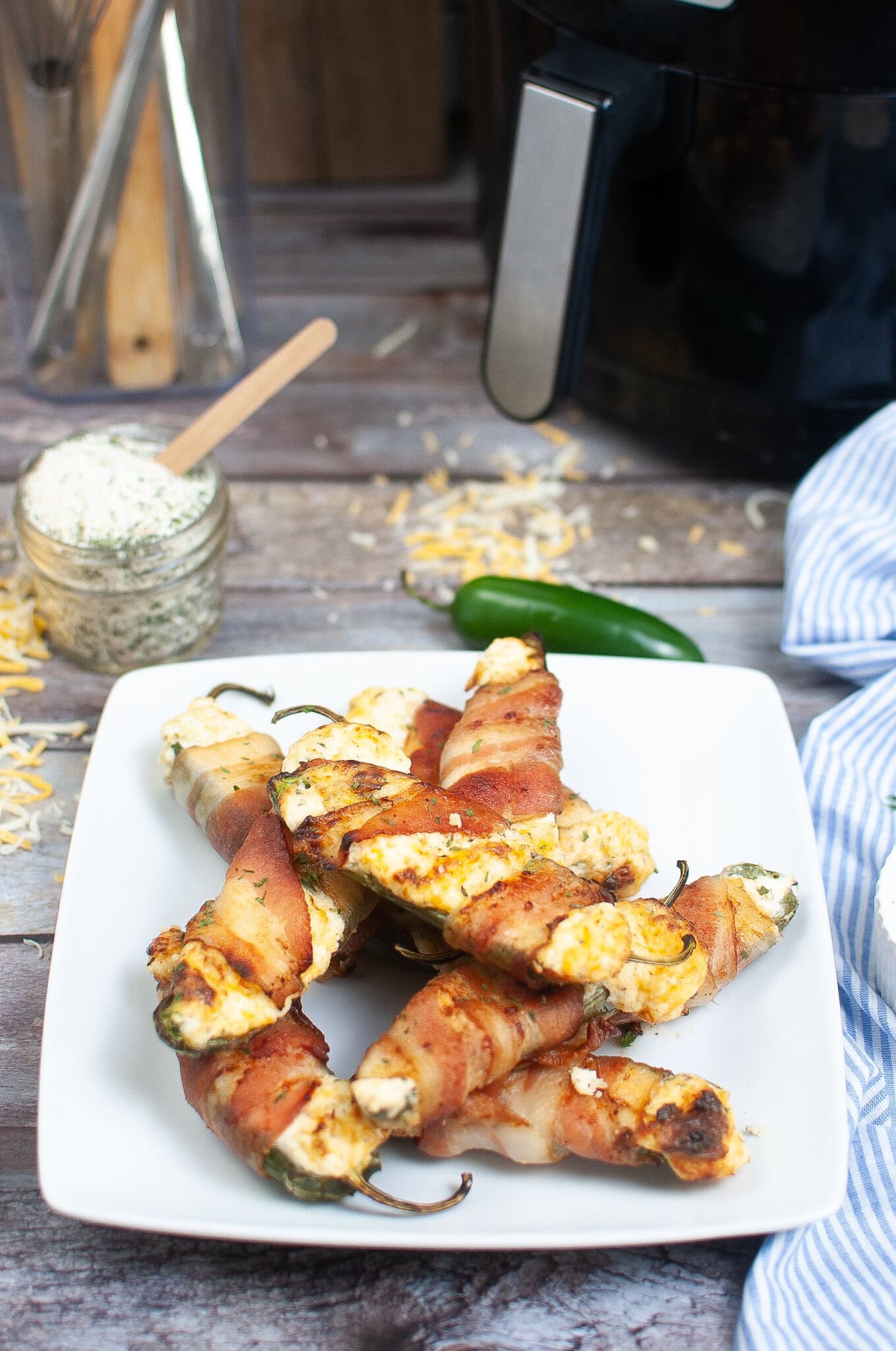 Jalapeno poppers all air fryed and ready to be enjoyed
