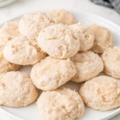 a plate full of easy shortbread cookies