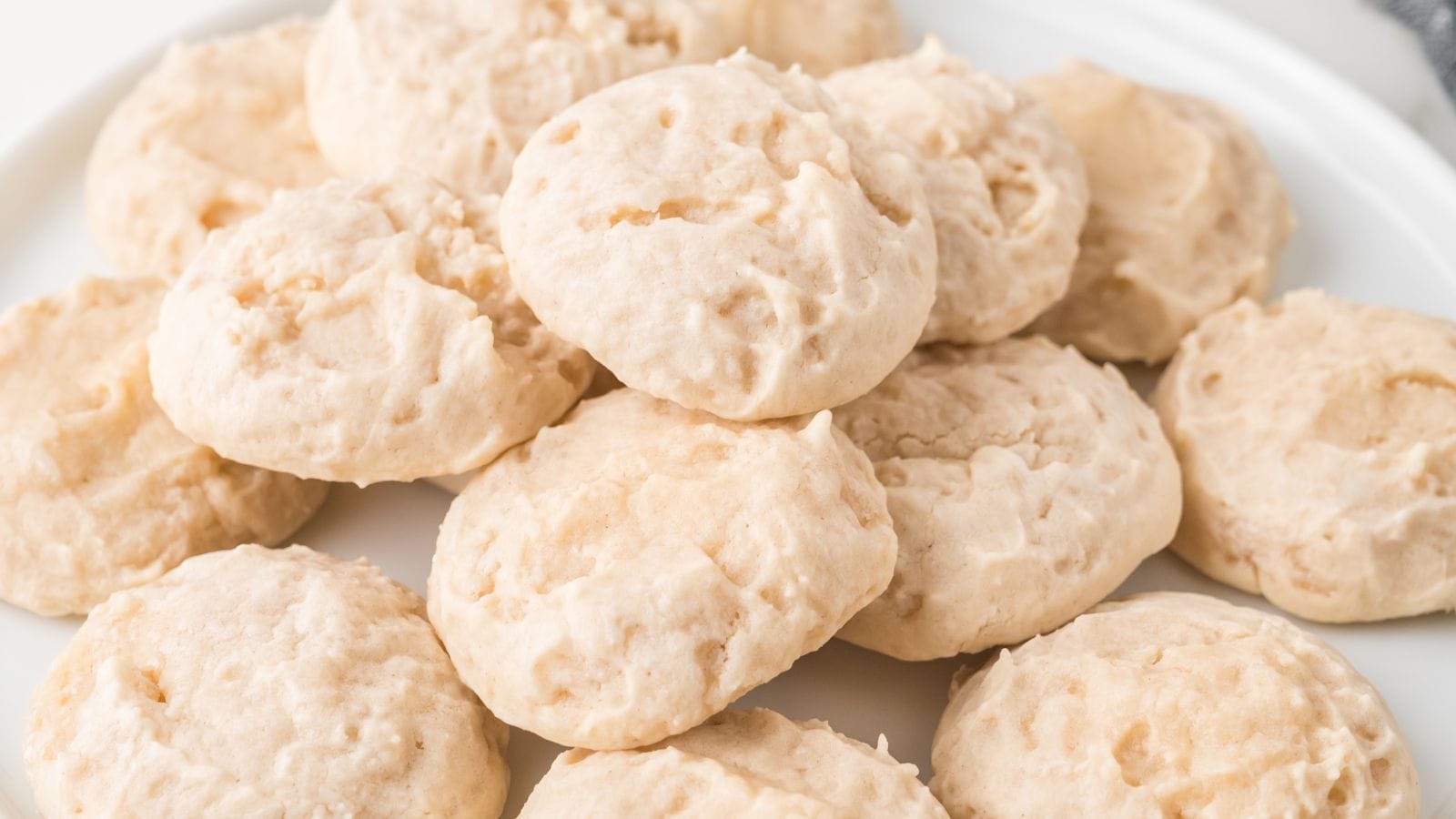 easy shortbread cookies on a white plate