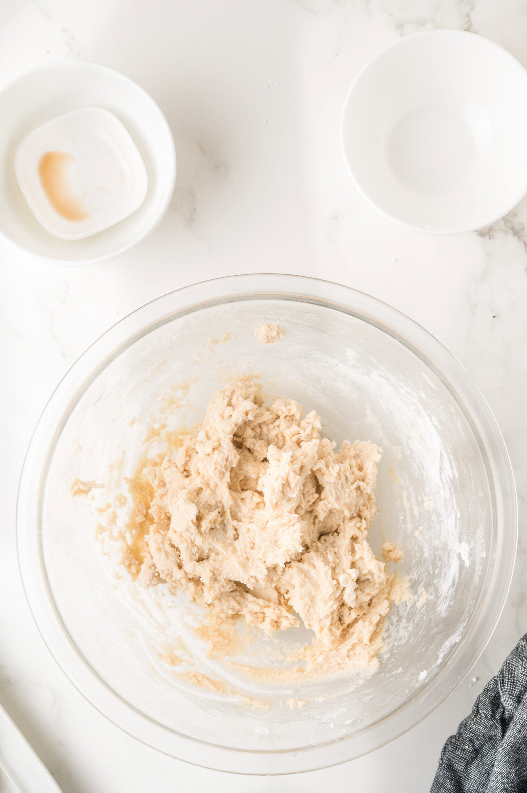 Creaming the butter, sugar and vanilla until smooth