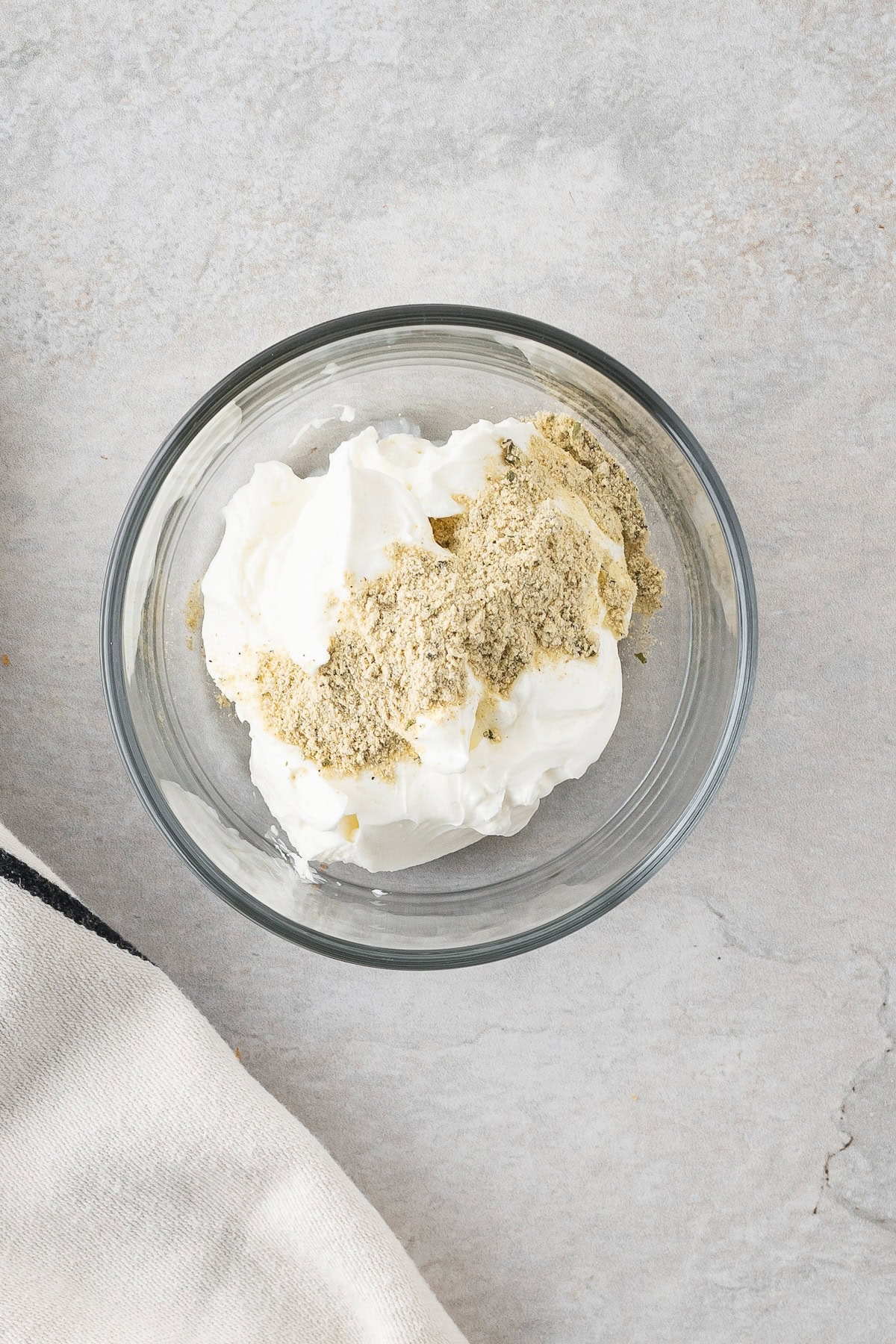 mix the ranch seasoning with sour cream