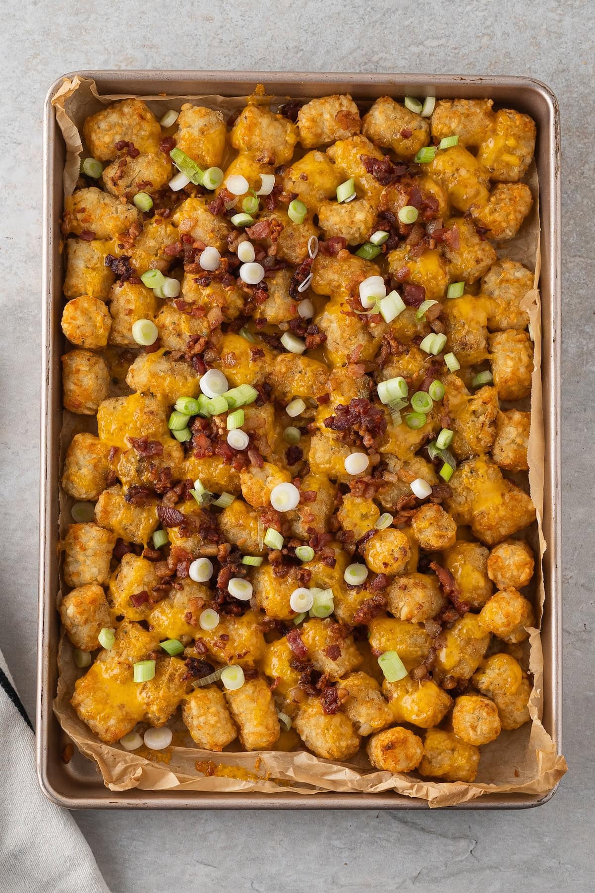 totchos topped with green onions