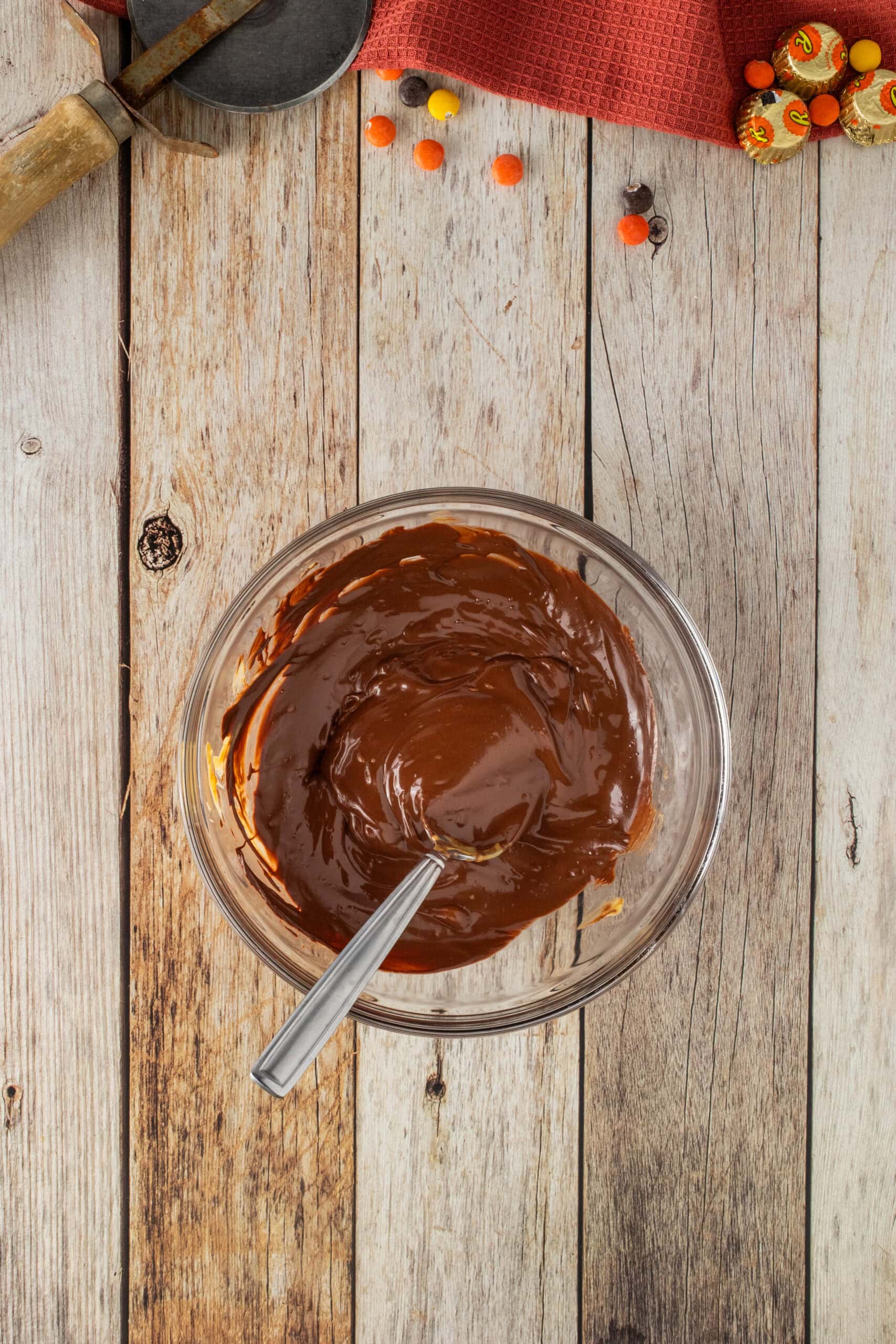 Ganache made in a glass bowl