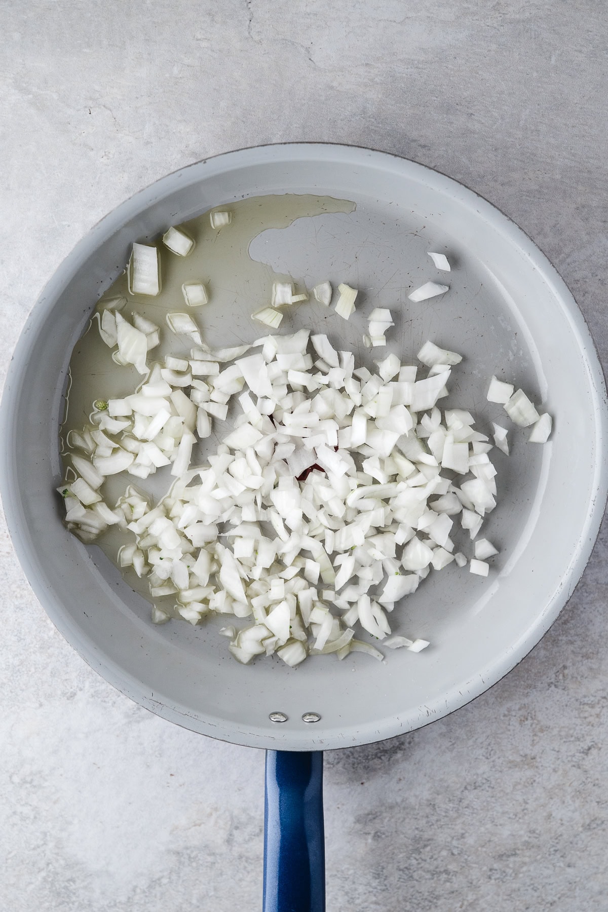 Sautee onions in a skillet with olive oil