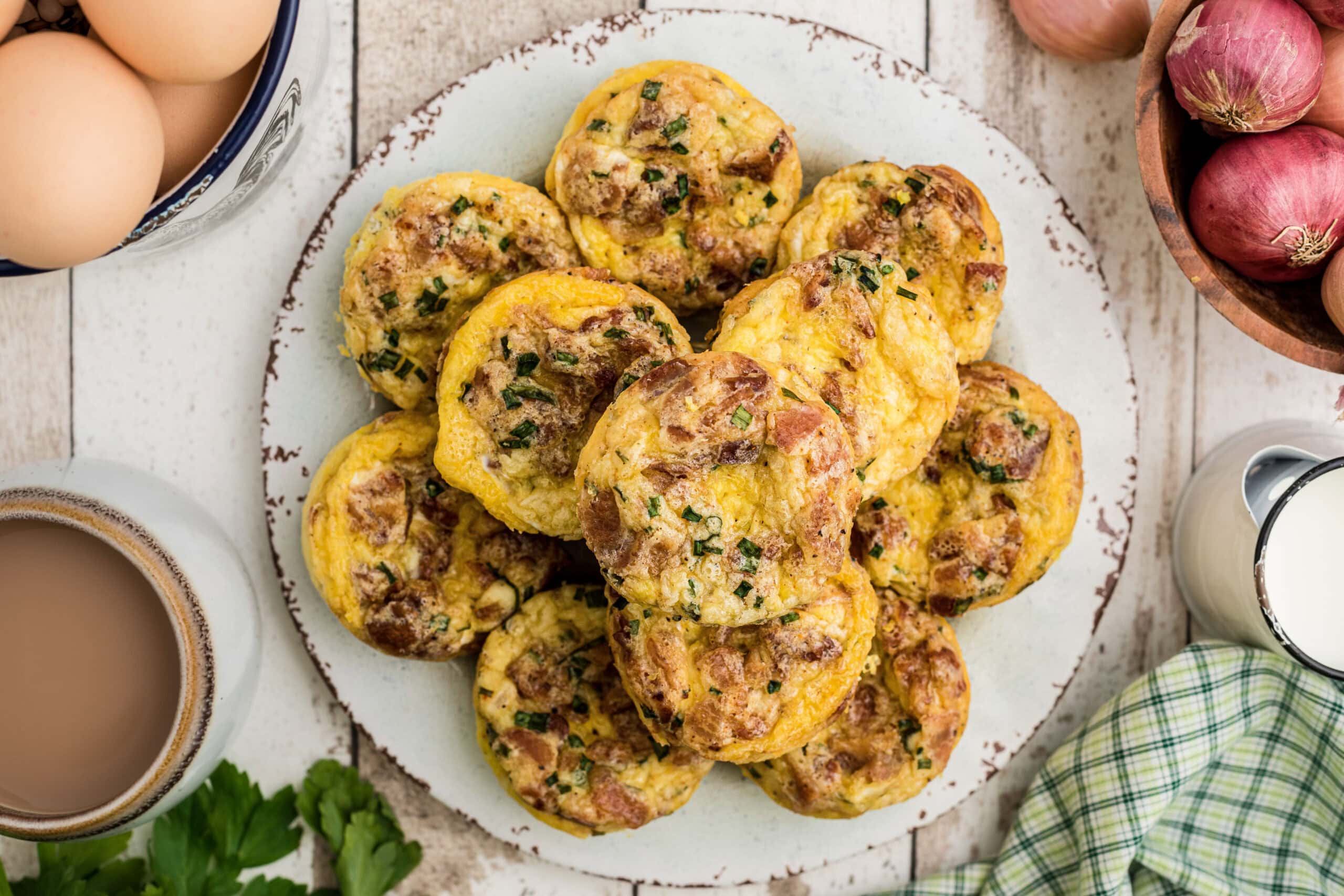 Breakfast muffins all baked and plated