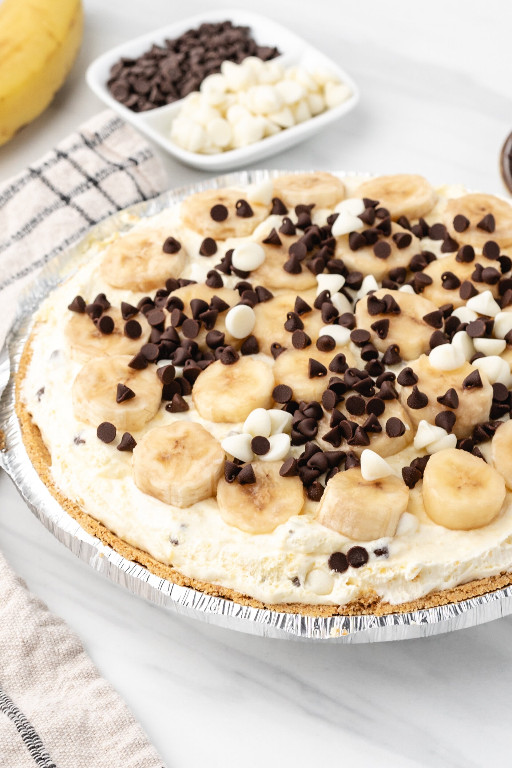 Banana cream pie all completed and ready to be enjoyed