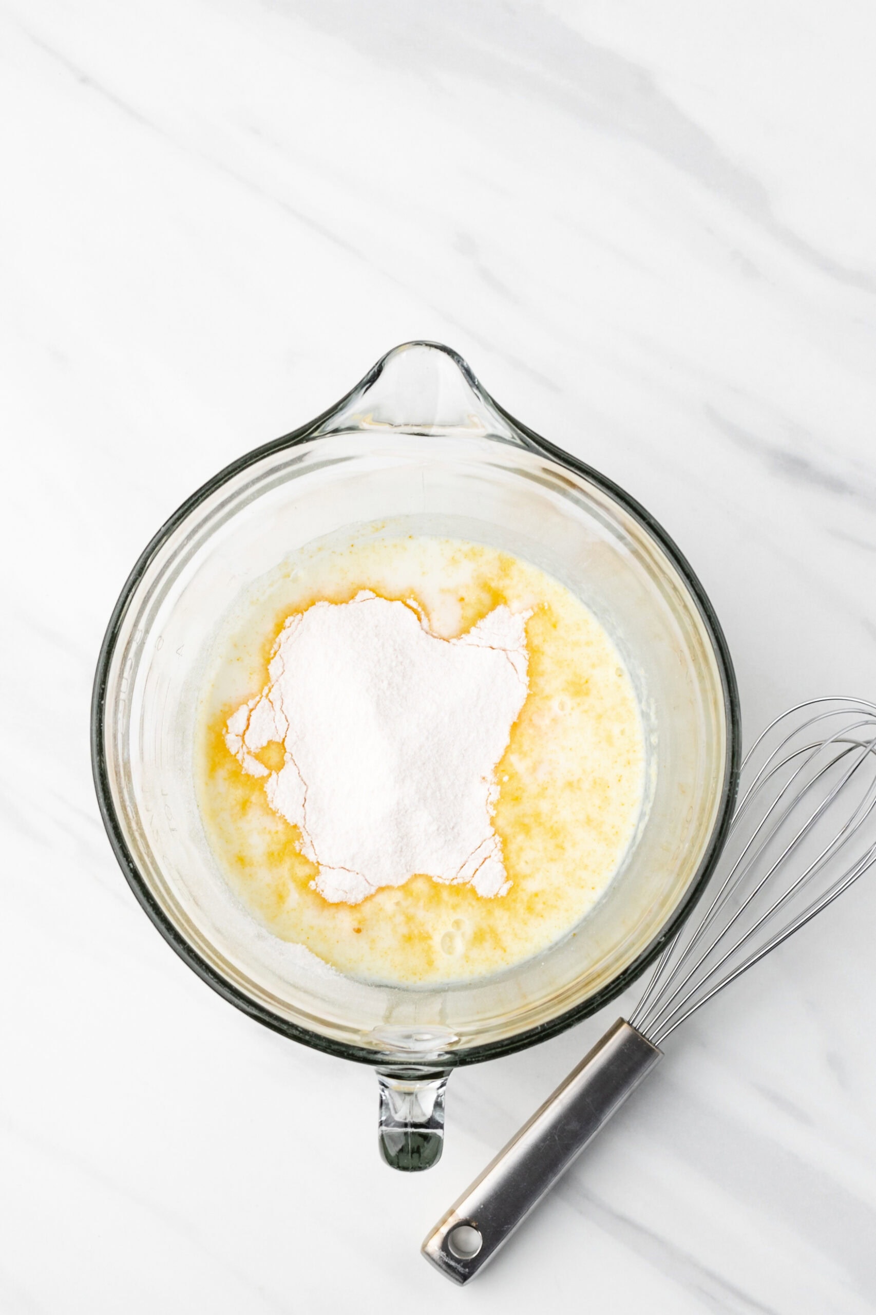 Banana cream pudding mixed with cold milk