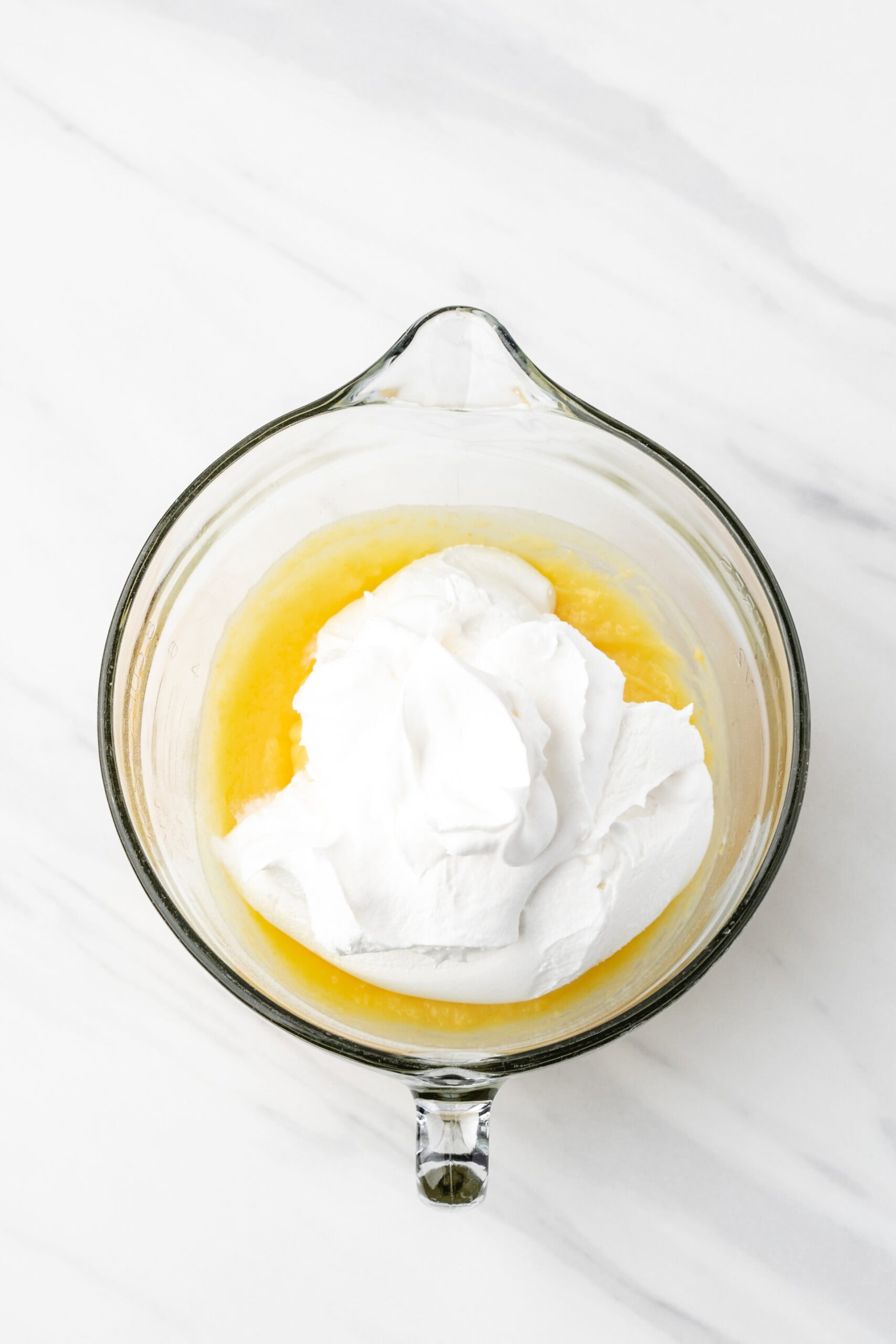 Banana cream pudding mixed with cold milk, then added Cool Whip