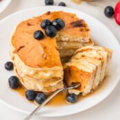 cottage cheese pancakes on plate