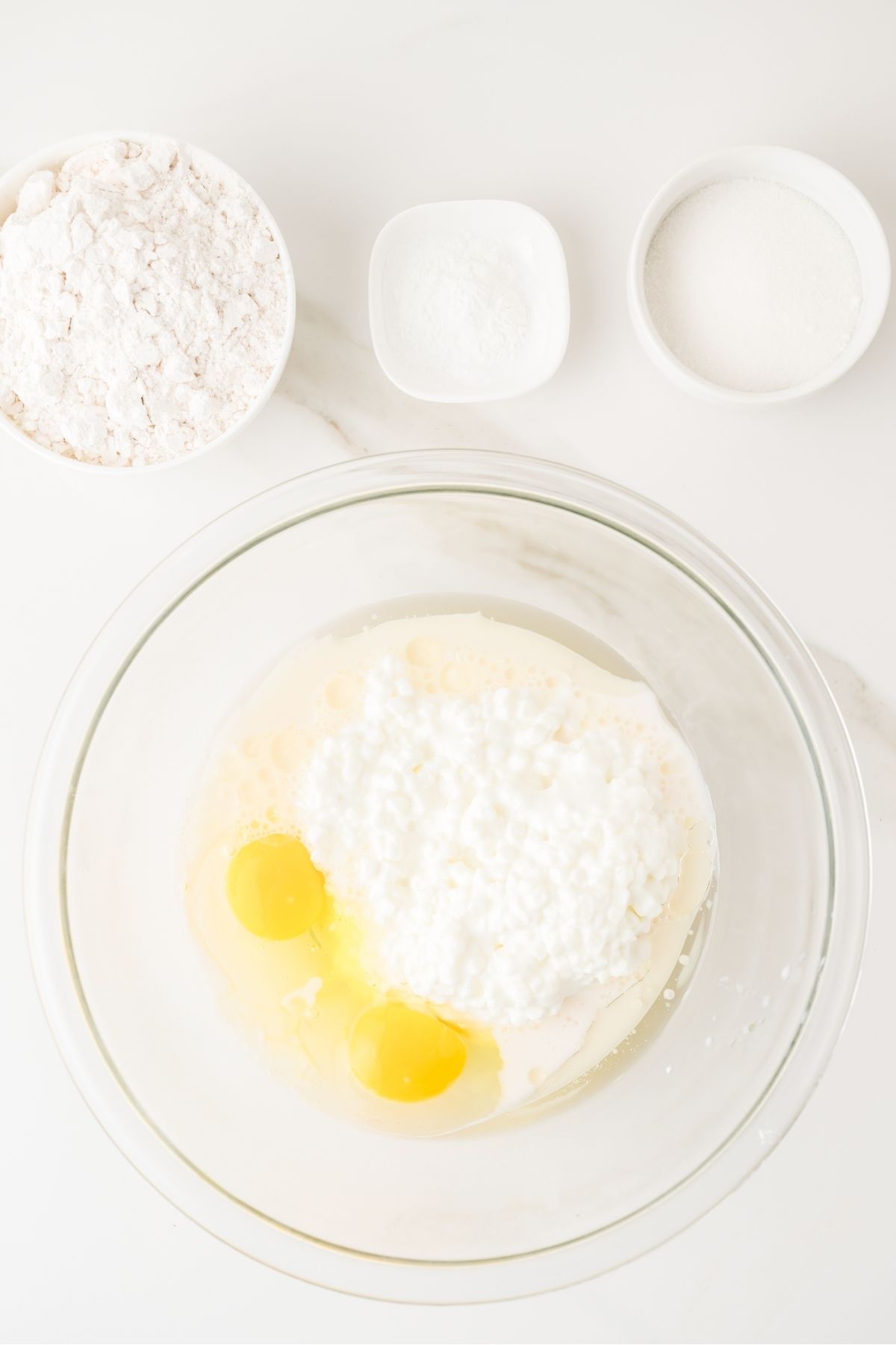 Fluffy cottage cheese pancakes with syrup