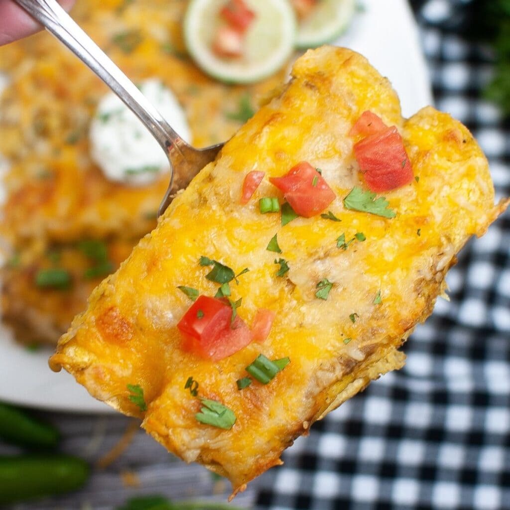 air fryer green chili chicken enchiladas