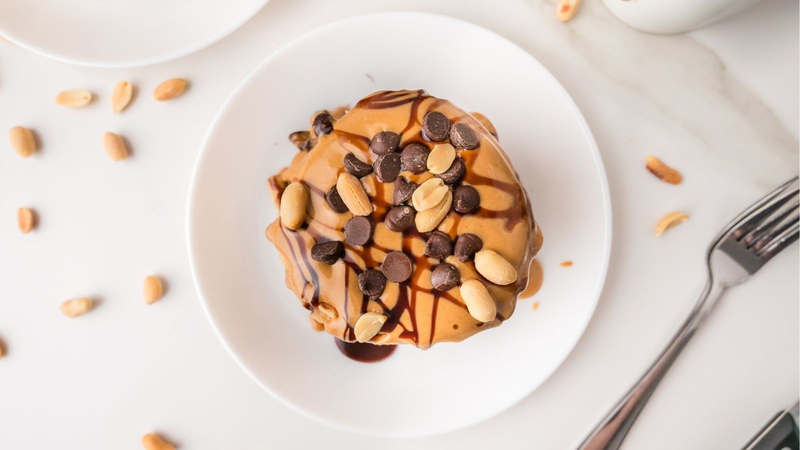 fluffy peanut butter pancakes stack