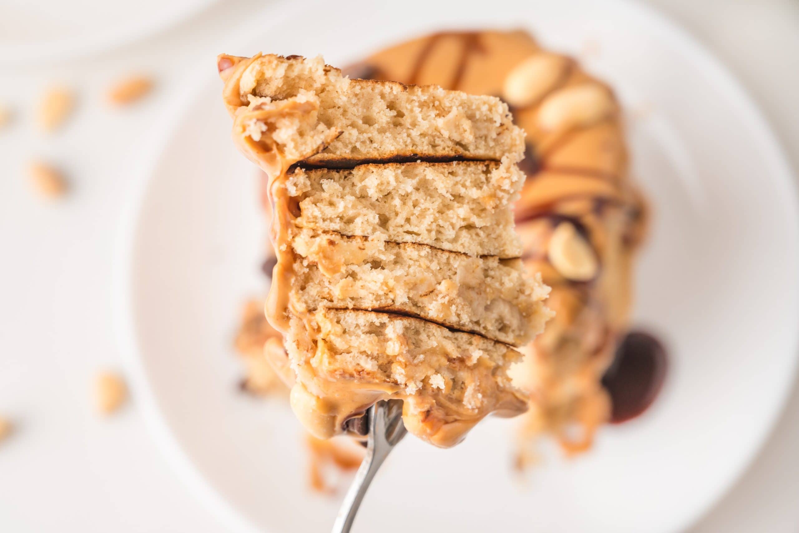 Easy peanut butter pancakes for breakfast