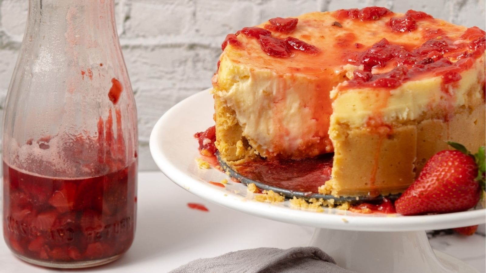 strawberry topping with sliced berries