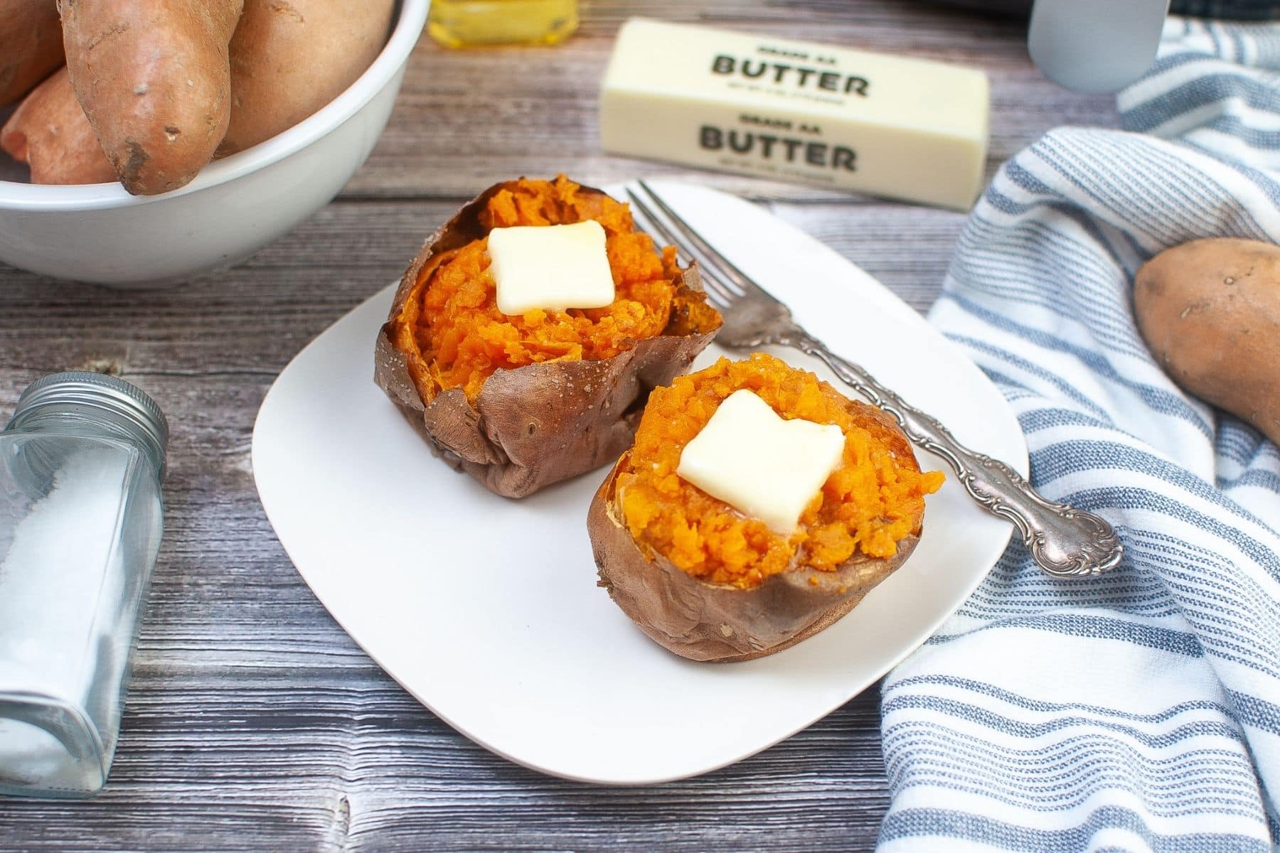 Air fryer sweet potatoes served on plate