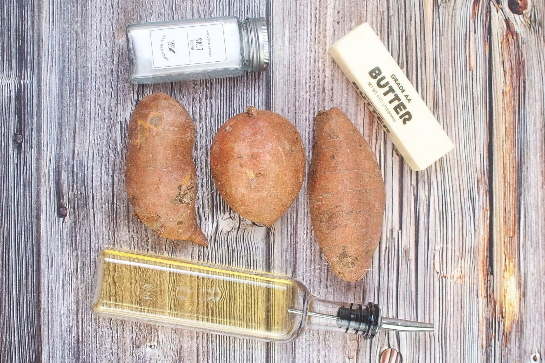 Sweet potato ingredients ready for air frying