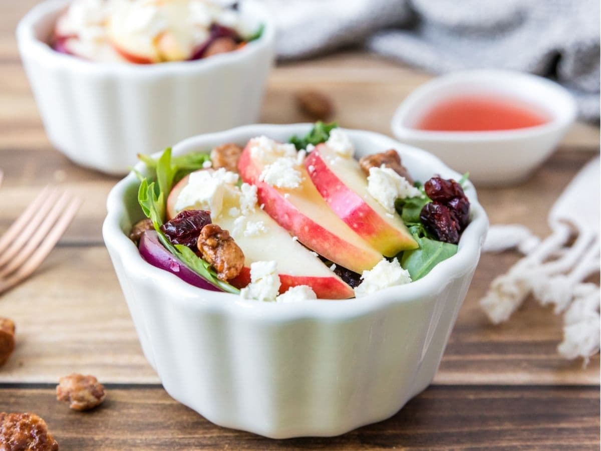 Sweet and savory apple pecan salad