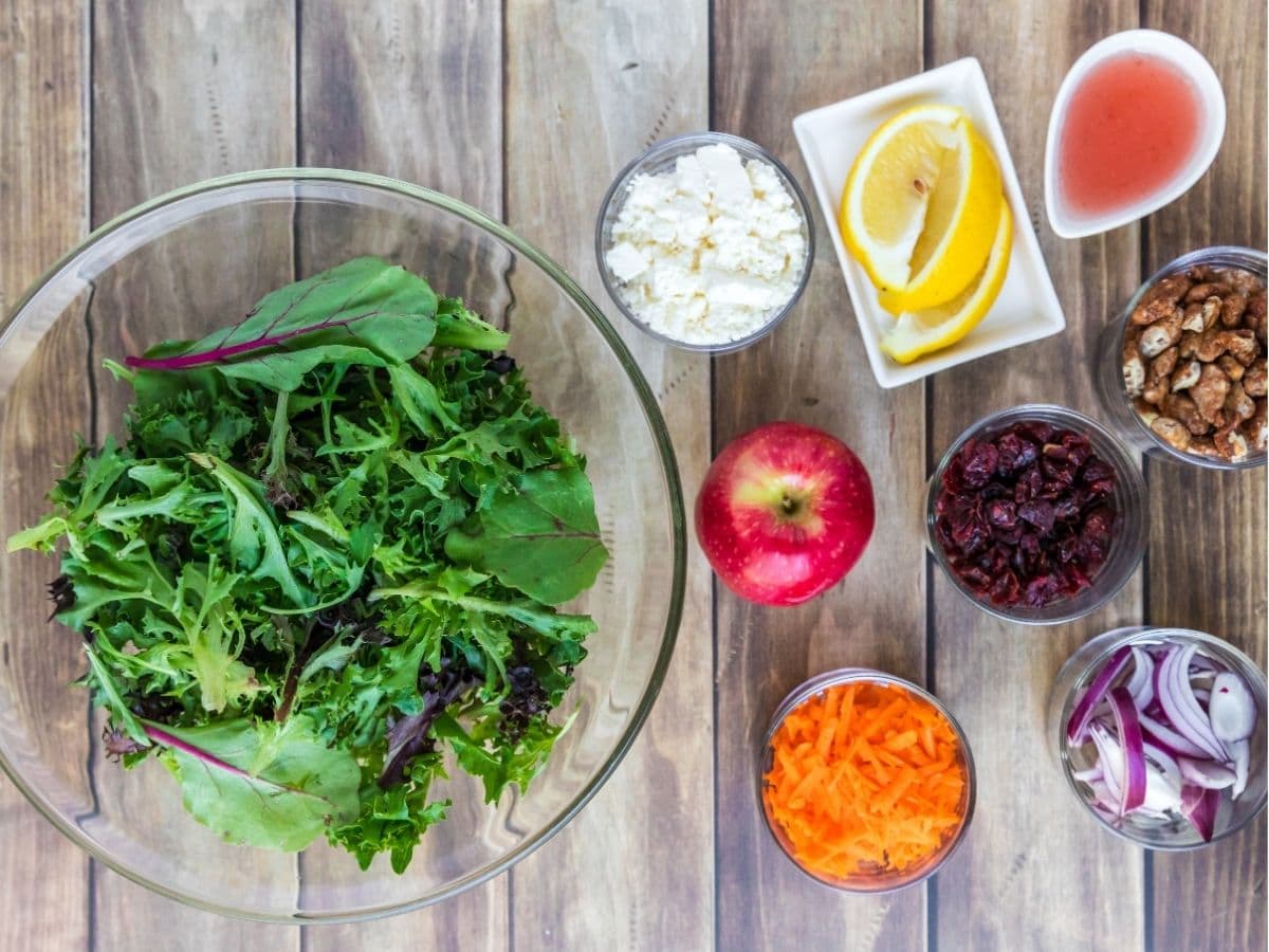Apple salad ingredients for fall meals