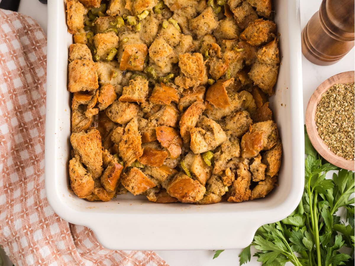 Thanksgiving herb bread stuffing