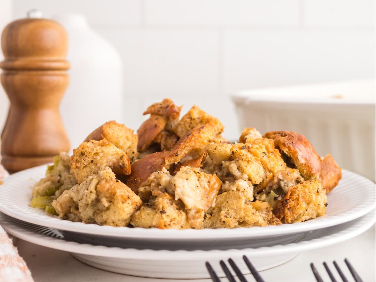 Homemade French bread stuffing