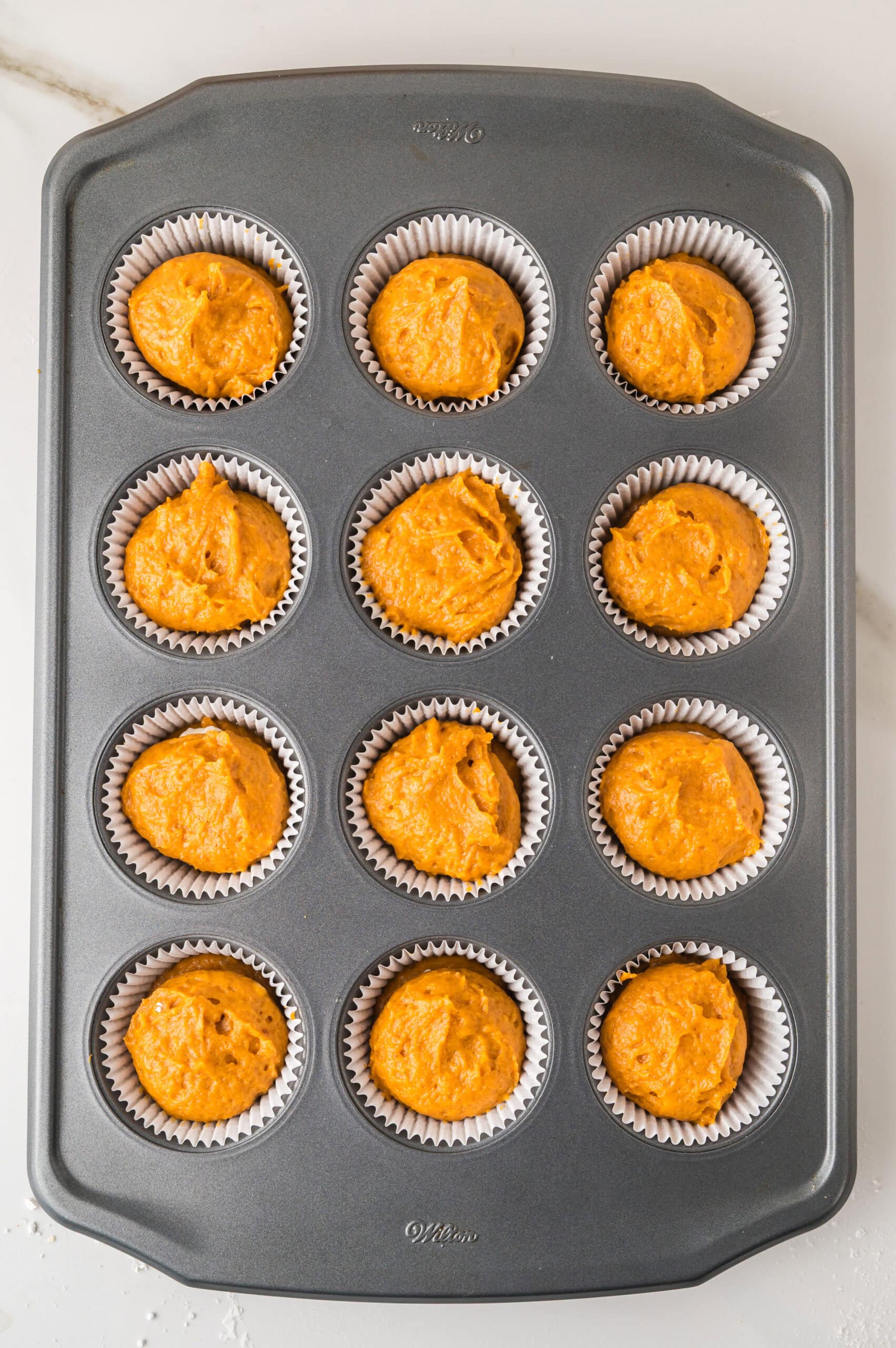 Pumpkin cream cheese muffin batter