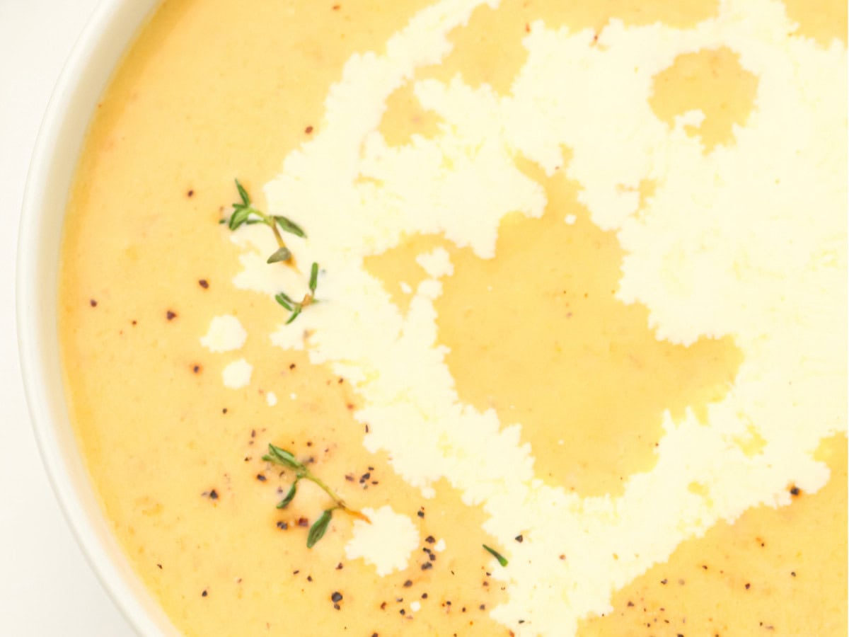 Butternut squash soup with cream