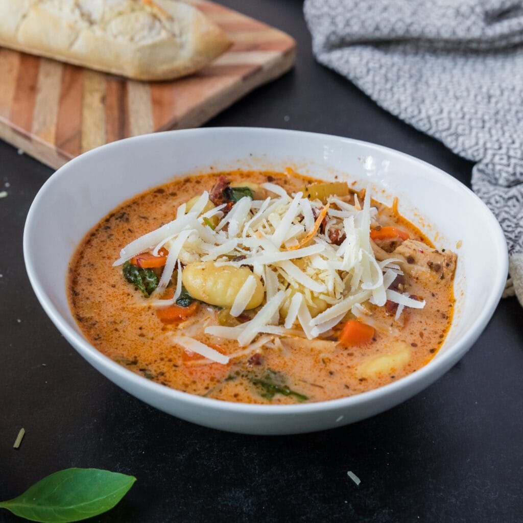 Creamy Marry Me Chicken Gnocchi Soup bowl