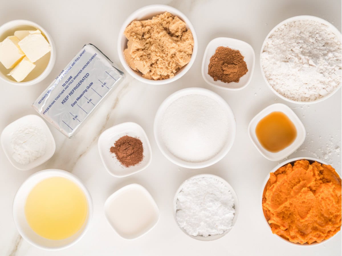 Pumpkin cream cheese muffin ingredients