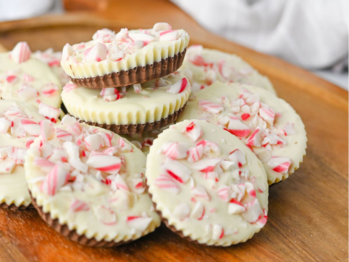 White chocolate peppermint candy cups