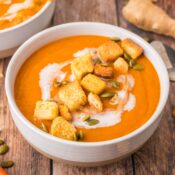 Creamy carrot ginger soup