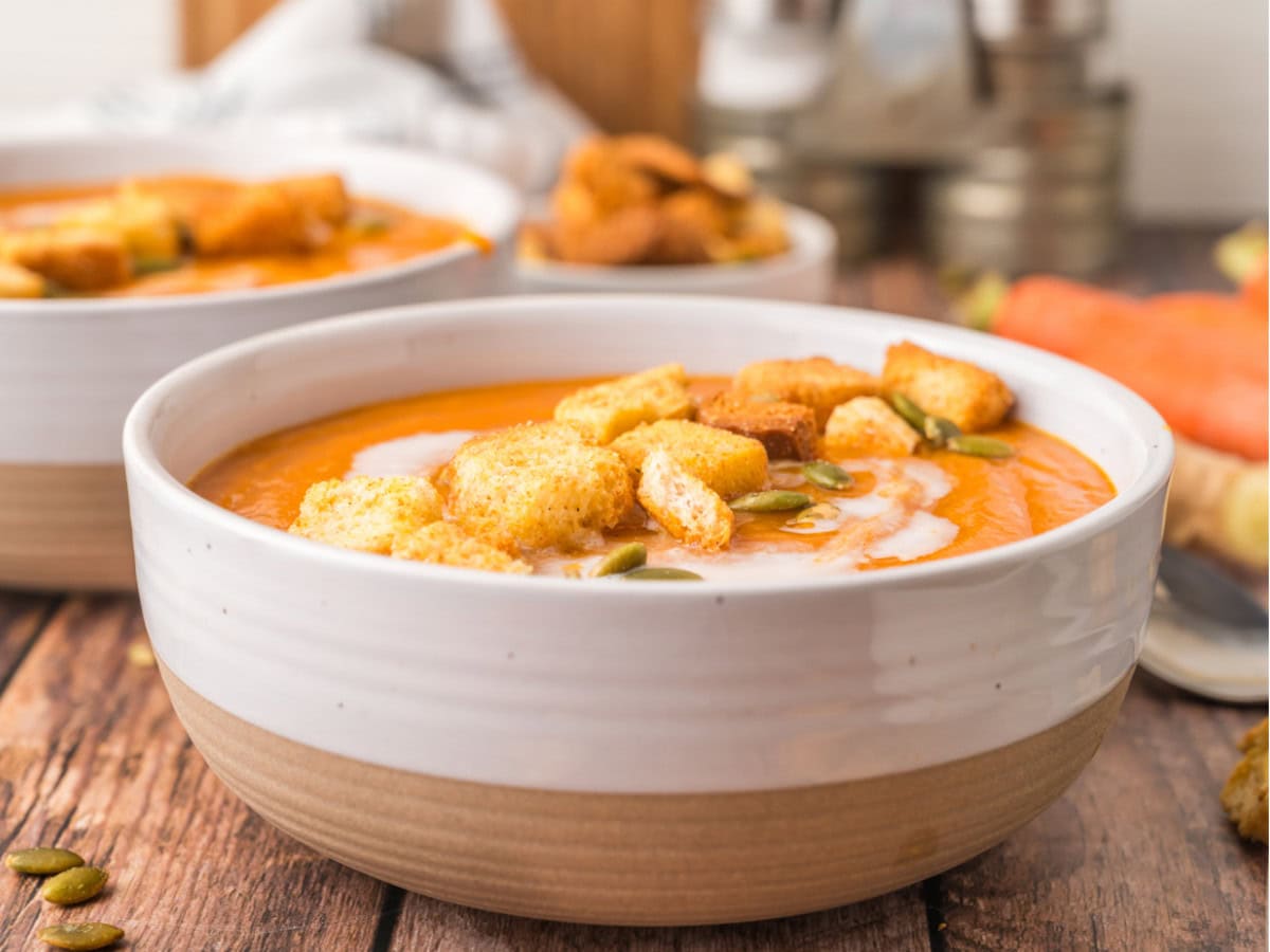 Homemade carrot ginger soup