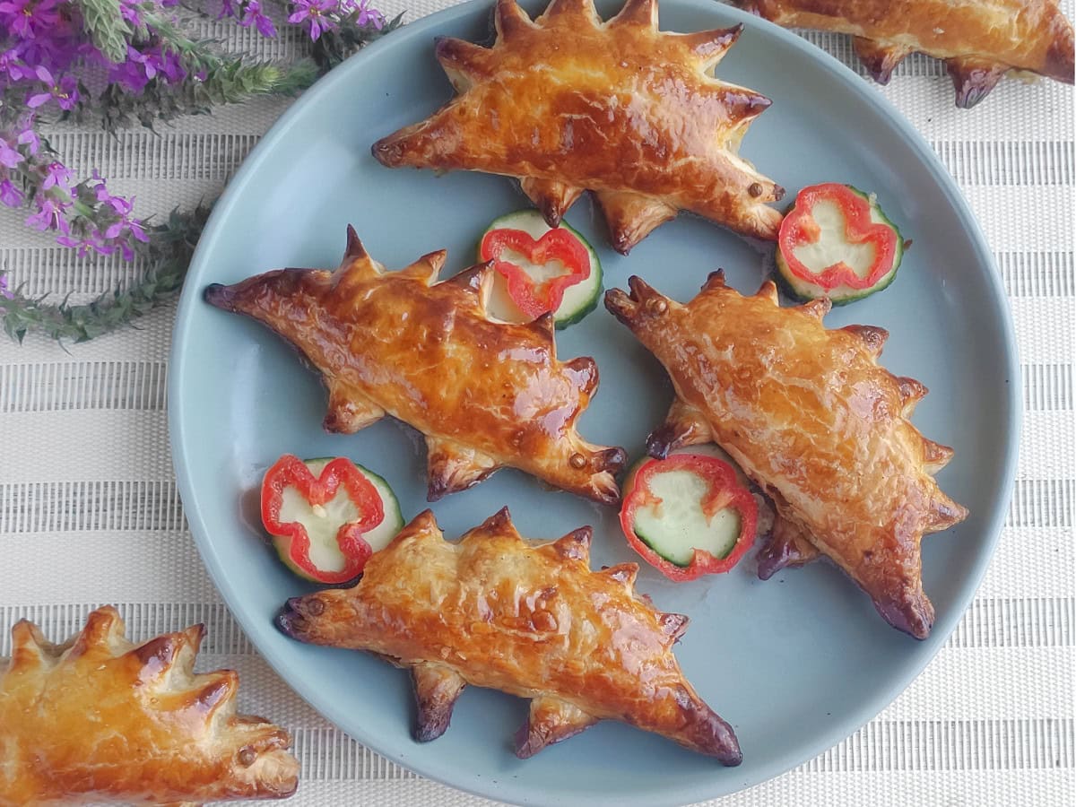 Dinosaur chicken empanadas
