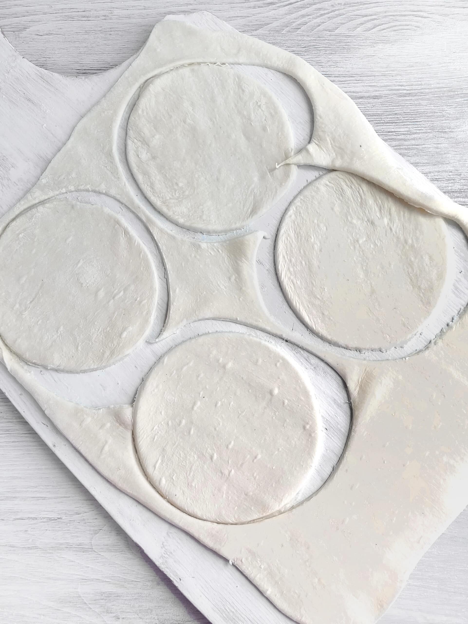 Homemade empanada dough circles