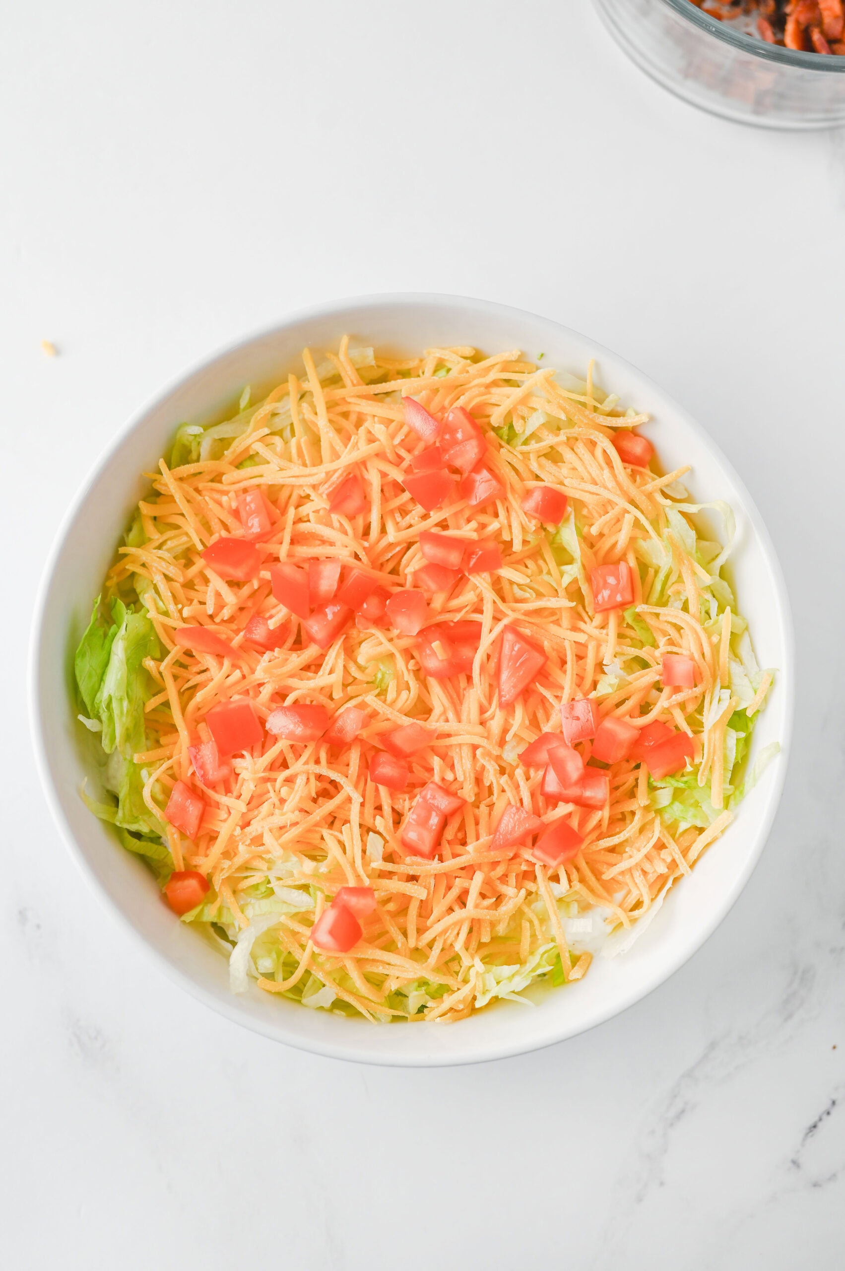 BLT dip topped with tomatoes