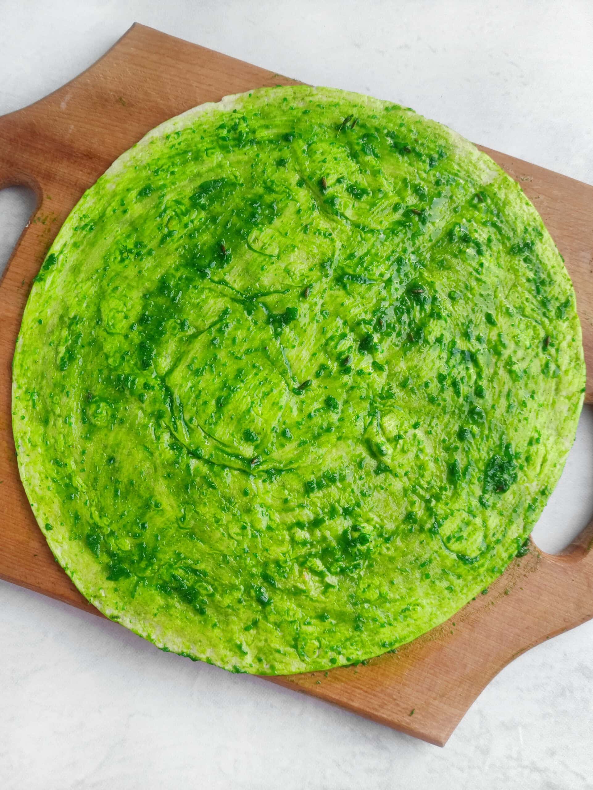 Green herb tortilla for fall leaf tortilla chips
