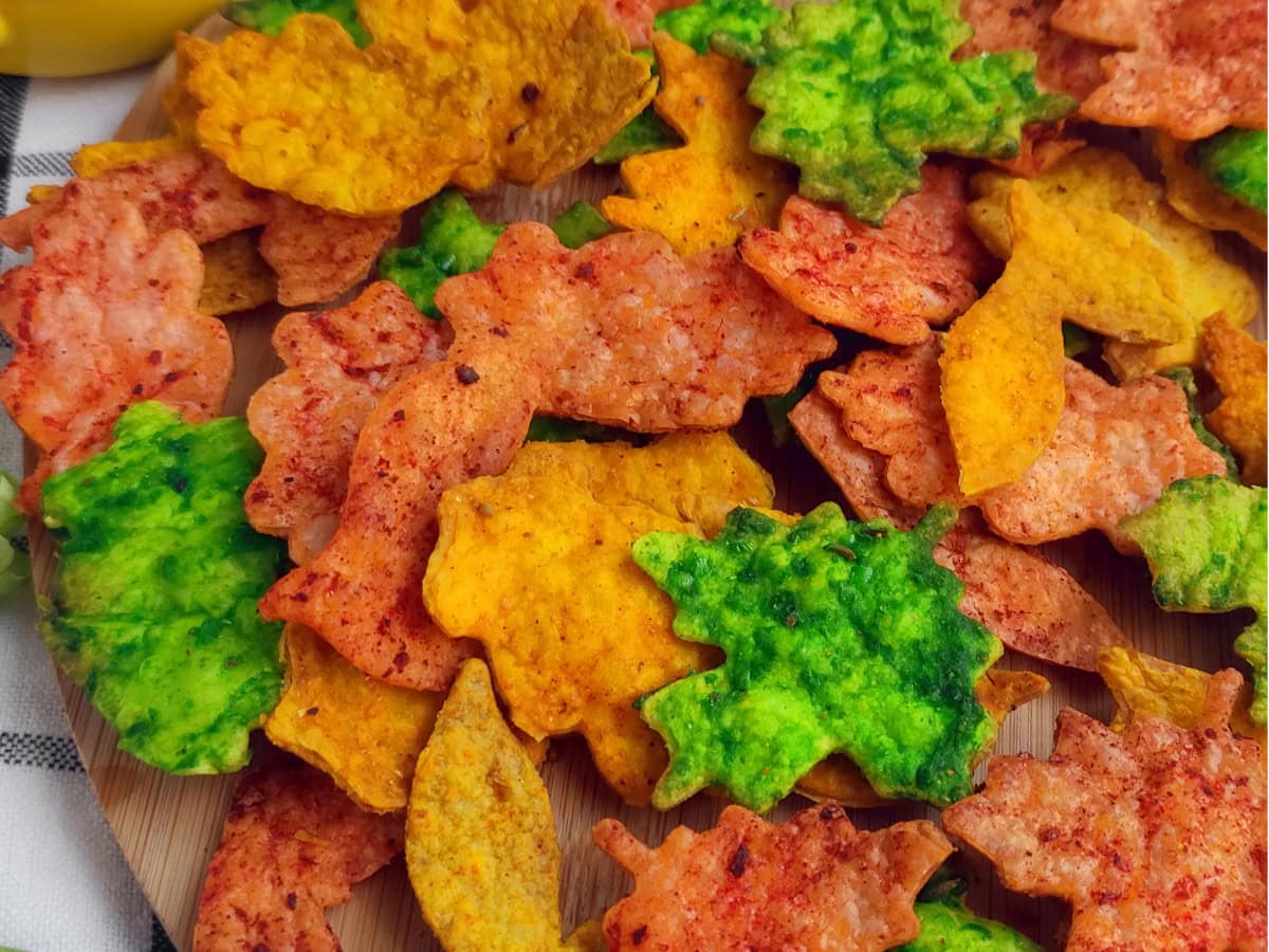 Easy fall leaf tortilla chips